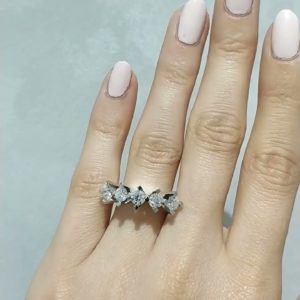 Outlet Diamond 1,50 Ct D Color GIA Certified Five Stone Ring