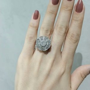 Outlet Diamond 1,64 Ct F-I-J Color Baguette Ring