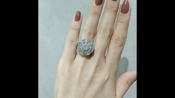 Outlet Diamond 1,64 Ct F-I-J Color Baguette Ring