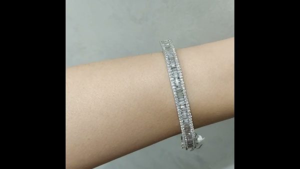 Outlet Diamond 4,35 Ct F-G Color Baguette Tennis Bracelet