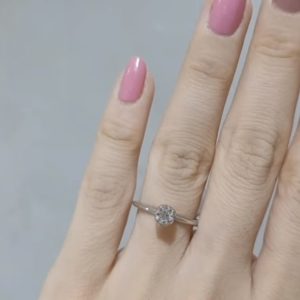 Outlet Diamond 0.35 Ct D Color HRD Certified Solitaire Ring