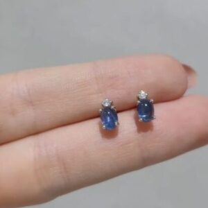 Outlet Pırlanta 1,66 Ct Pırlanta ve Kapşon Safir Küpe