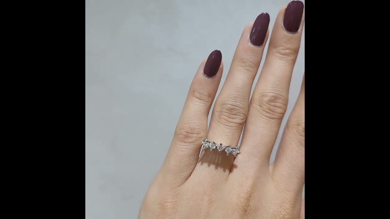 Outlet Diamond 0,31 Ct F-G Color Five Stone Ring