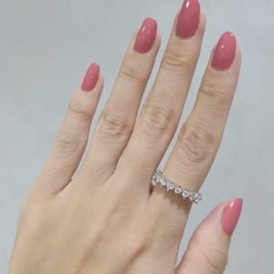 Outlet Diamond 0,54 Ct F-G Color Half Band Eternity Wedding Ring