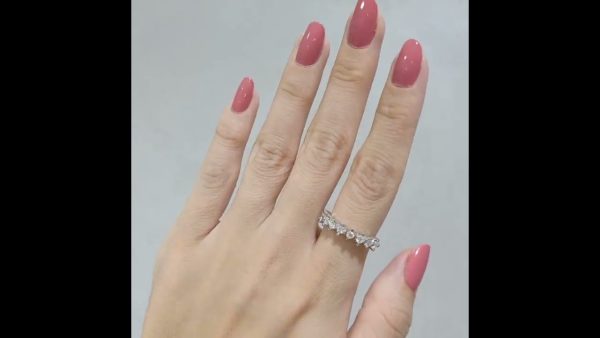 Outlet Diamond 0,54 Ct F-G Color Half Band Eternity Wedding Ring