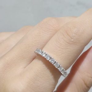 Outlet Diamond 0,69 Ct G-H Color Half Band Eternity Wedding Ring