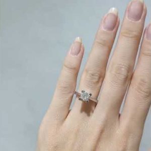 Outlet Diamond 0,82 Ct H Color HRD Certified Solitaire Ring