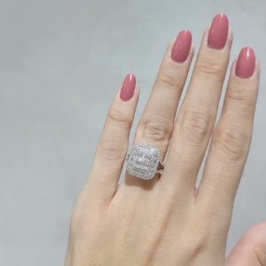 Outlet Diamond 1,18 Ct F-H Color Baguette Ring