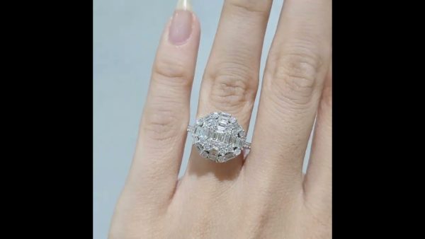 Outlet Diamond 1,25 Ct G-I Color Baguette Ring