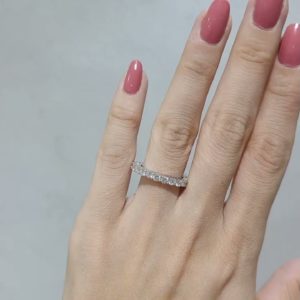 Outlet Diamond 1,97 Ct F-G Color Half Band Eternity Wedding Ring