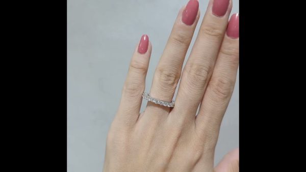 Outlet Diamond 1,97 Ct F-G Color Half Band Eternity Wedding Ring