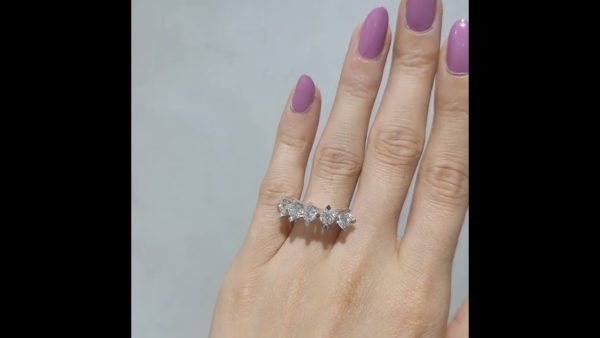 Outlet Diamond 2,06 Ct D Color HRD Certified Five Stone Ring