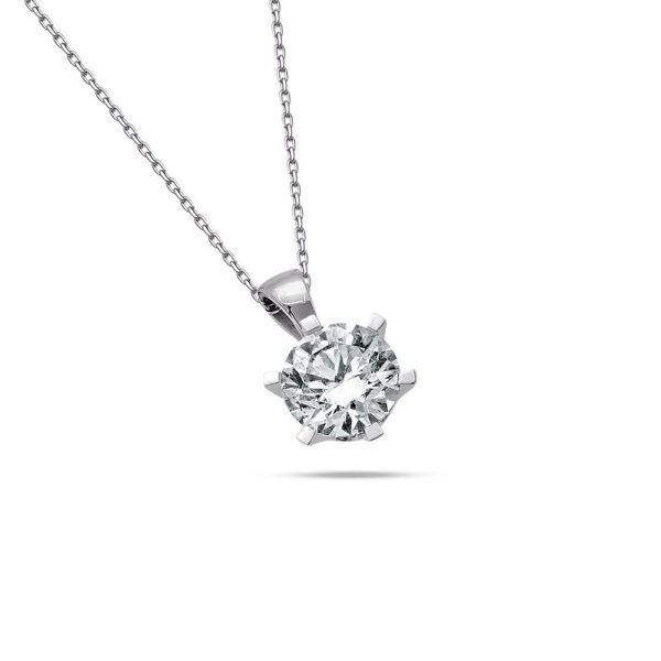 0.58 Ct F Color Diamond Tiffany Solitaire Necklace