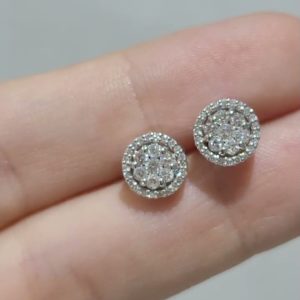 Outlet Diamond 0,40 Ct F-G Color Flower Earrings