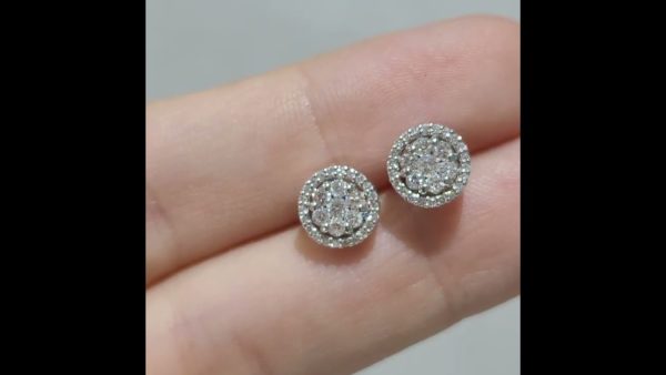 Outlet Diamond 0,40 Ct F-G Color Flower Earrings