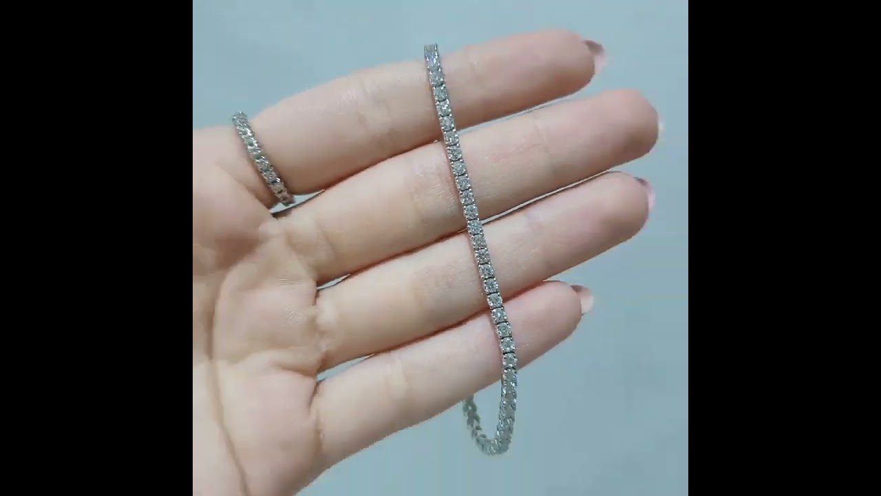 Outlet Diamond 3,94 Ct E-F Color HRD Certified Tennis Bracelet