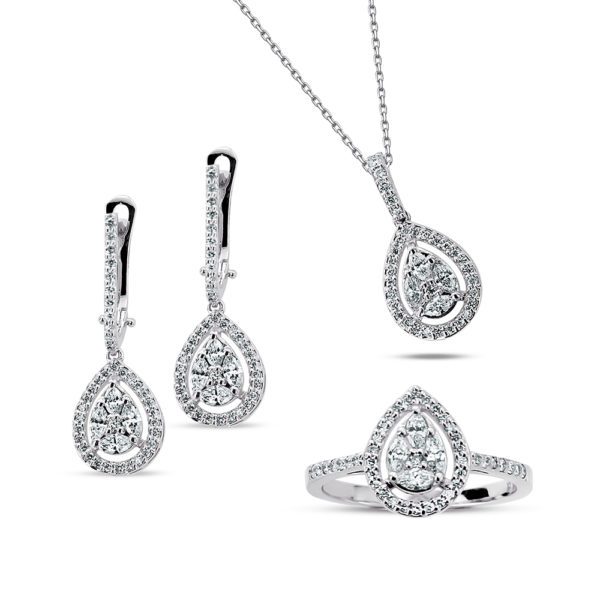 1,35 Ct Pırlanta Damla Set