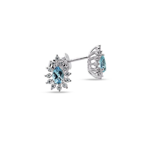 0,82 Ct Pırlanta ve Akuamarin Anturaj Set - Görsel 3