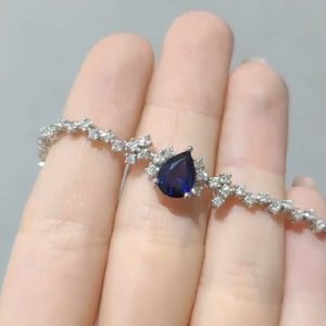 Outlet Pırlanta 2,50 Ct Pırlanta ve Safir Bileklik