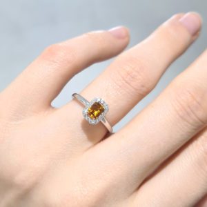 Outlet Pırlanta 0,51 Ct Pırlanta ve Citrin Yüzük