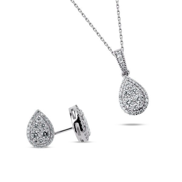 0,88 Ct Pırlanta Fantezi Damla Set