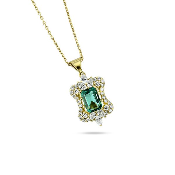 3,73 Ct Pırlanta ve Zümrüt Set - Görsel 3