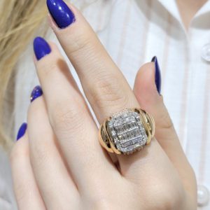 Outlet Pırlanta 1.14 Ct F-H Renk Fantezi Rose Yüzük - LD02787