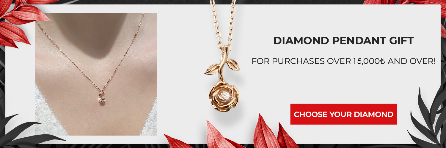 Pırlantalı gül kolye hediye