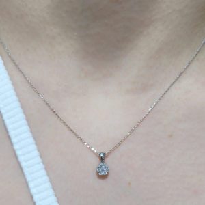 Outlet Pırlanta 0.13 Ct F-G Renk Çiçek Kolye - KL02284