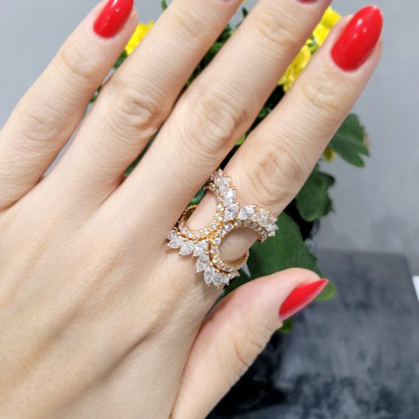 Outlet Pırlanta 3.34 Ct E-G Renk HRD Sertifikalı Rose Fantezi Yüzük - LD02829