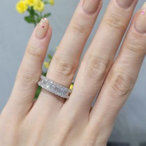 Outlet Pırlanta 1.62 Ct E-G Renk Baget Yarımtur Alyans - KR00516