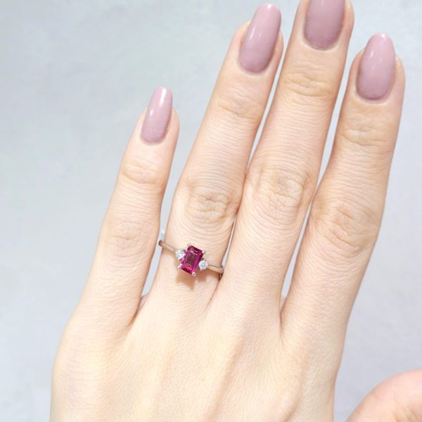 Outlet Pırlanta 0,81 Ct Pırlanta ve Pink Topaz Yüzük - LD02857