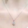 Outlet Pırlanta 1,02 Ct Pırlanta ve Beyaz Topaz Damla Kolye - KL02362