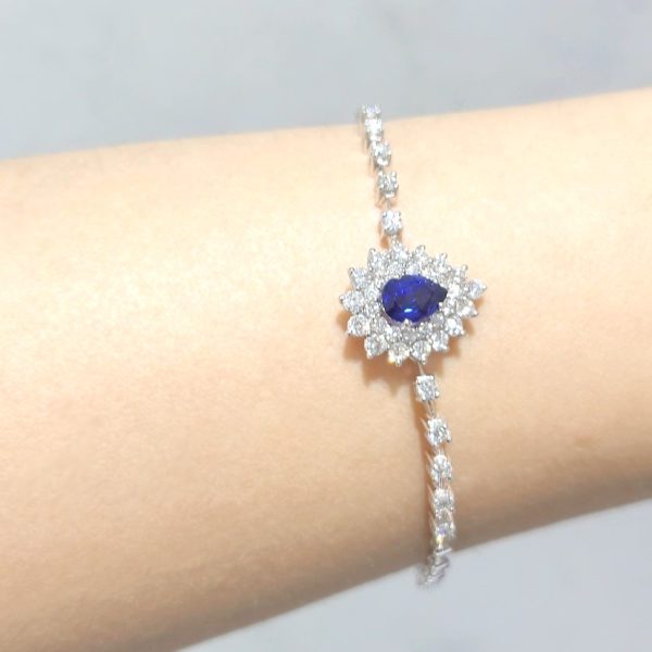 Outlet Pırlanta 1,96 Ct Pırlanta ve Safir Bileklik - LD02956