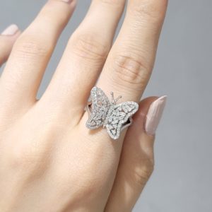 Outlet Pırlanta 0,53 Ct Kelebek Yüzük