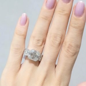 Outlet Pırlanta 1,93 Ct Tasarım Baget Yüzük