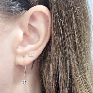 Outlet Pırlanta 0,04 Ct Tektaş Sallantılı Küpe