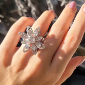 Outlet-Pirlanta-186-Ct-Baget-Pirlantali-Fantezi-Cicek-Yuzuk