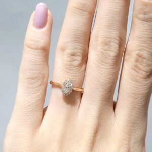 Outlet Pırlanta 0,27 Ct Tasarım Rose Yüzük