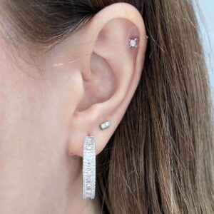 Outlet Pırlanta 1,64 Ct Baget Halka Küpe