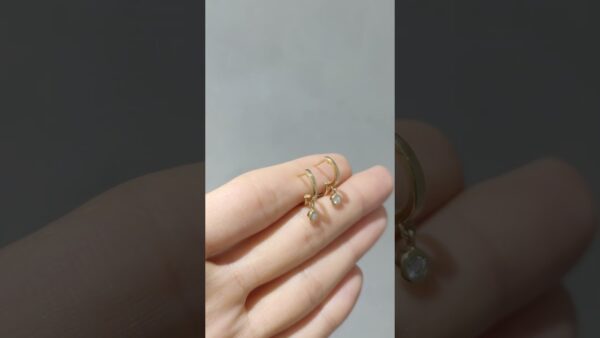 0.10 Ct Solitaire Drop Diamond Earrings product video