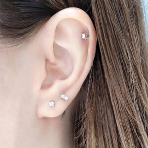 Outlet Pırlanta 0,15 Ct Tektaş Küpe