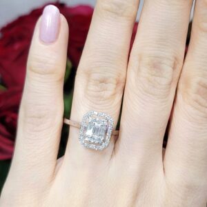 Outlet Pırlanta 0,56 Ct Baget Yüzük