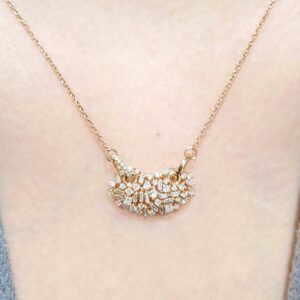 Outlet Pırlanta 0,63 Ct Rose Tasarım Kolye