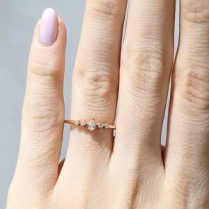 Outlet Pırlanta 0,15 Ct Rose Zarif Yüzük