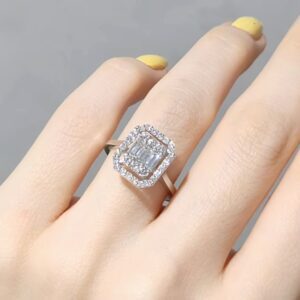 Outlet Pırlanta 0,79 Ct Baget Yüzük