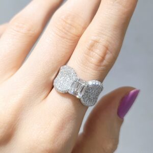 Outlet Pırlanta 1,69 Ct Fiyonk Fantezi Yüzük