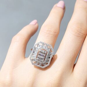 Outlet Pırlanta 0,65 Ct Baget Yüzük