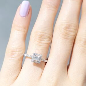 Outlet Pırlanta 0,52 Ct Prenses Tektaş Yüzük