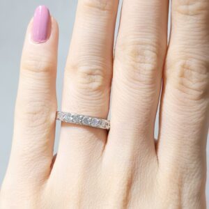 Outlet Pırlanta 0,90 Ct Yarımtur Alyans YZ09258